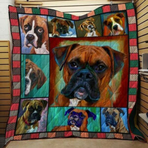 Boxer Dog Quilt Blanket 1  Size Single, Twin, Full, Queen, King, Super King