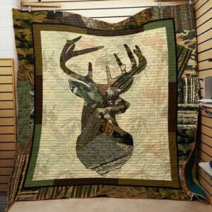 Deer Hunting Quilt Blanket F1501 85o33  Size Single, Twin, Full, Queen, King, Super King