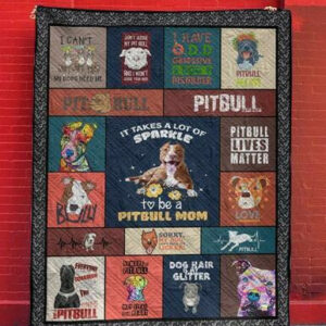 Pitbull Quilt Blanket  Size Single, Twin, Full, Queen, King, Super King