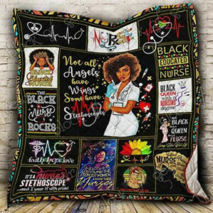 Black Nurse ItS A Nurse Stethoscope Custom Quilt Qf8126 Quilt Blanket Size Single, Twin, Full, Queen, King, Super King