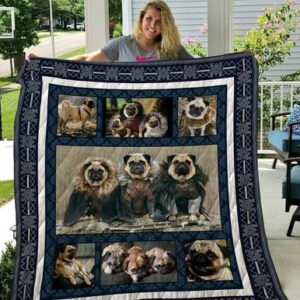 Pug Quilt Blanket Qui9005  Size Single, Twin, Full, Queen, King, Super King