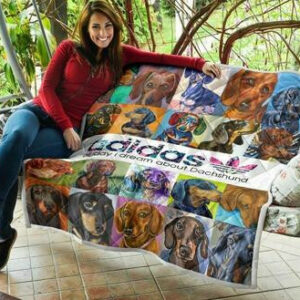 Dachshund Quilt Blanket Beeqt5058 ��� Quilt Size Single, Twin, Full, Queen, King, Super King