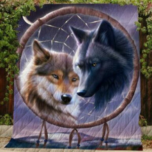 Dreamcatcher Wolf Quilt Blanket  Size Single, Twin, Full, Queen, King, Super King