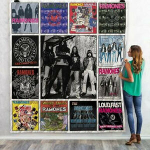Ramones Complication Albums Quilt Blanket 02  Size Single, Twin, Full, Queen, King, Super King