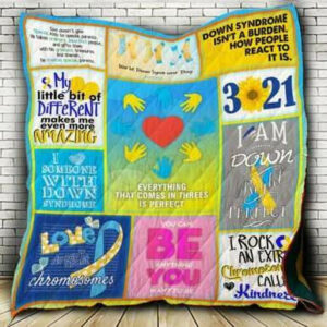 Down Syndrome Quilt Blanket P339  Size Single, Twin, Full, Queen, King, Super King