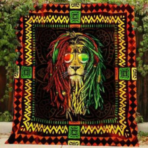 Rasta Lion Quilt Blanket R169  Size Single, Twin, Full, Queen, King, Super King