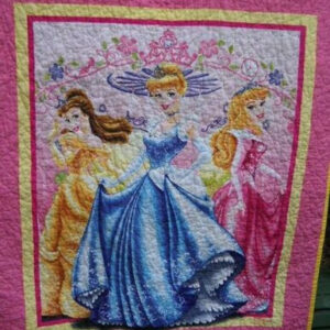 Disney Princesses Fabric Quilt Blanket  Size Single, Twin, Full, Queen, King, Super King