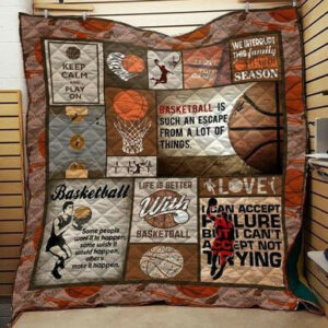 Basketball 3d Quilt Blanket D1404 84o34  Size Single, Twin, Full, Queen, King, Super King