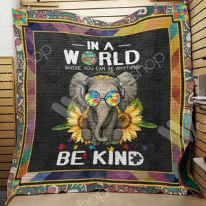 Elephant Autism Quilt Blanket M0802 82o31  Size Single, Twin, Full, Queen, King, Super King