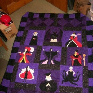 Disney Villains Fabric 3d Quilt Blanket  Size Single, Twin, Full, Queen, King, Super King