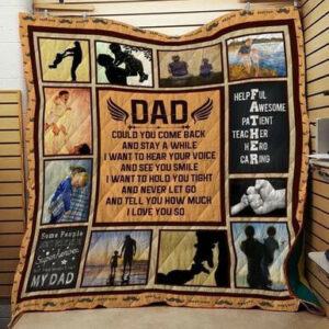 Dad 3d Quilt Blanket J0303 82o41  Size Single, Twin, Full, Queen, King, Super King