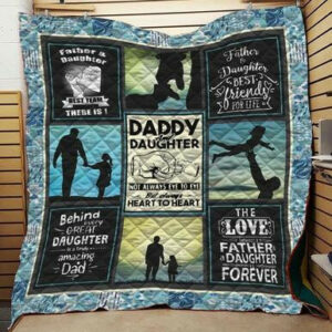 Dad Daughter Quilt Blanket J0204 85o38  Size Single, Twin, Full, Queen, King, Super King