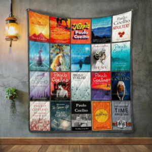 Paulo Coelho Books Quilt Blanket  Size Single, Twin, Full, Queen, King, Super King