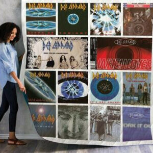 Def Leppard Albums Quilt Blanket 01  Size Single, Twin, Full, Queen, King, Super King