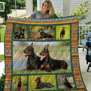Doberman Quilt Blanket Qui19006  Size Single, Twin, Full, Queen, King, Super King