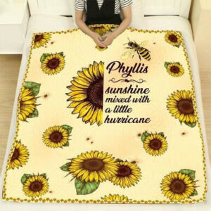 Phyllis Sunflower Quilt Blanket Gift  Size Single, Twin, Full, Queen, King, Super King