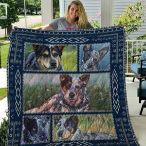 Blue Heelers Quilt Blanket Qui60001  Size Single, Twin, Full, Queen, King, Super King