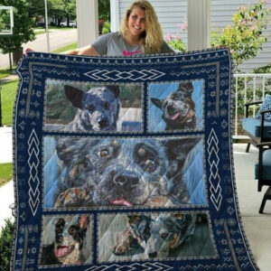 Blue Heelers Quilt Blanket Qui60002  Size Single, Twin, Full, Queen, King, Super King
