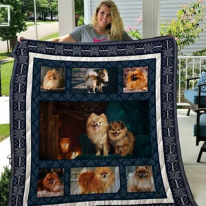 Pomeranian Quilt Blanket Qui41001  Size Single, Twin, Full, Queen, King, Super King