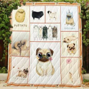 Pug Dog Cute Quilt Blanket P192  Size Single, Twin, Full, Queen, King, Super King