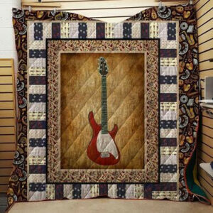 Electric Guitar Quilt Blanket 1511-05  Size Single, Twin, Full, Queen, King, Super King