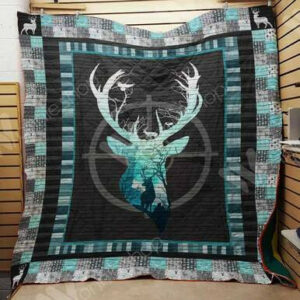 Deer Hunting Quilt Blanket M2201 87o34  Size Single, Twin, Full, Queen, King, Super King