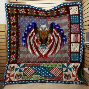 Eagle Veteran 3D Quilt Blanket  Size Single, Twin, Full, Queen, King, Super King