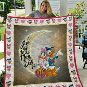 Donald And Daisy Duck Quilt Blanket  Size Single, Twin, Full, Queen, King, Super King