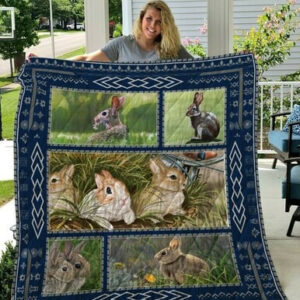 Rabbit Quilt Blanket Quiani10006  Size Single, Twin, Full, Queen, King, Super King