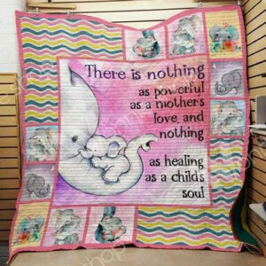 Elephant Mom Quilt Blanket M2202 83o40  Size Single, Twin, Full, Queen, King, Super King