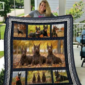 Doberman Quilt Blanket Qui19004  Size Single, Twin, Full, Queen, King, Super King