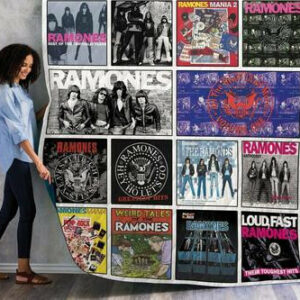 Ramones Complication Albums Quilt Blanket 01  Size Single, Twin, Full, Queen, King, Super King