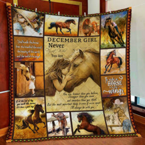December Girl, Love Horse Quilt Blanket  Size Single, Twin, Full, Queen, King, Super King