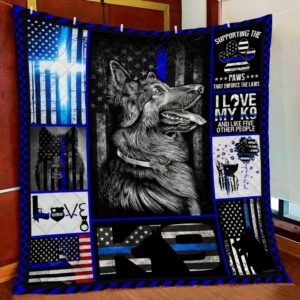 Police K-9 Unit Quilt Blanket  Size Single, Twin, Full, Queen, King, Super King
