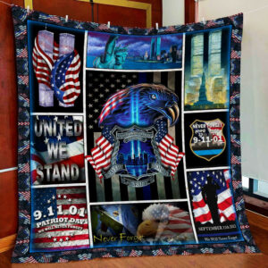 Police We Will Never Forget 9/11 Quilt Blanket  Size Single, Twin, Full, Queen, King, Super King