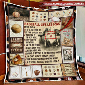 Personalized Baseball Life Lessons Quilt Blanket PN1187QCT Size Single, Twin, Full, Queen, King, Super King
