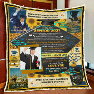 Personalized Im So Proud Of You My Boy, Senior 2021 Graduation Quilt Blanket  Size Single, Twin, Full, Queen, King, Super King