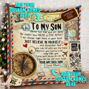 Personalized. To My Son. Grandson. I Am Always Here For You Quilt Blanket  Size Single, Twin, Full, Queen, King, Super King