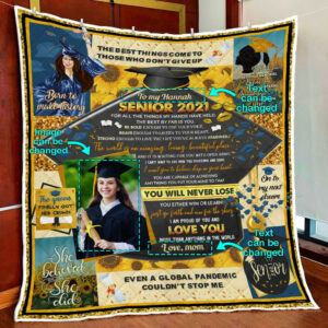 Personalized Im So Proud Of You, Senior 2021 Graduation Quilt Blanket  Size Single, Twin, Full, Queen, King, Super King