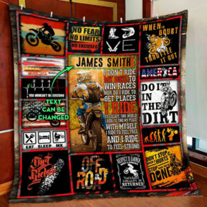 Personalized Motocross Custom Name Quilt Blanket  Size Single, Twin, Full, Queen, King, Super King
