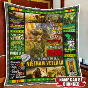 Personalized Vietnam Veteran Quilt Blanket THB2478QCT Size Single, Twin, Full, Queen, King, Super King