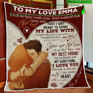 Personalized To My Girlfriend, You Are The Love Of My Life Custom Text Quilt Blanket  Size Single, Twin, Full, Queen, King, Super King