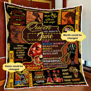 Personalized Black Queen African American Culture Quilt Blanket ANL34QCT Size Single, Twin, Full, Queen, King, Super King