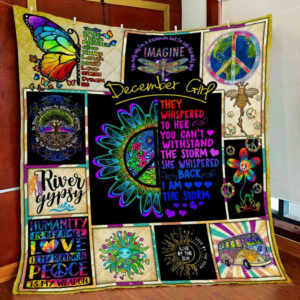 December Girl Hippie Quilt Blanket  Size Single, Twin, Full, Queen, King, Super King