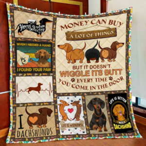 Dachshund. Life Is Weinderful Quilt Blanket  Size Single, Twin, Full, Queen, King, Super King