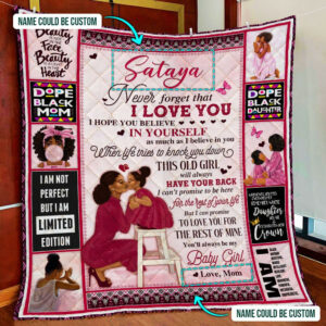 Personalized To My Girl, I Hope You Believe In Yourself, Black Woman Quilt Blanket  Size Single, Twin, Full, Queen, King, Super King
