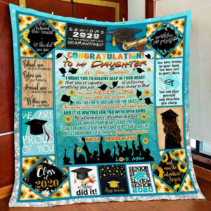 To My Daughter, Graduate Quilt Blanket  Size Single, Twin, Full, Queen, King, Super King