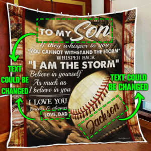 Personalized To My Son/Grandson Baseball Quilt Blanket  Size Single, Twin, Full, Queen, King, Super King