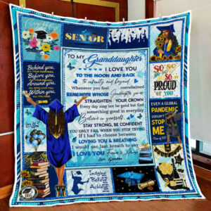To My Black Girl, You Only Fail When You Stop Trying, Love Grandma, Class Of 2021 Quilt Blanket  Size Single, Twin, Full, Queen, King, Super King