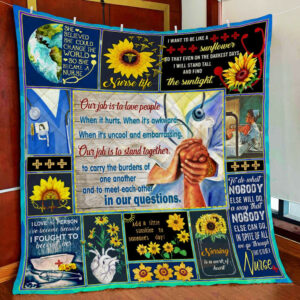 Proud Nurse Life Quilt Blanket  Size Single, Twin, Full, Queen, King, Super King
